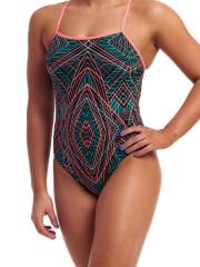 Funkita Secure Spiro Mint Kadın Özel Gün Korumalı Yüzücü Mayosu – İnce Askılı, Emici Pedli