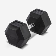 GYMHOLIX® Kauçuk Köşeli Hex Dambıl | Profesyonel Gym Dumbbell (Tek) 37.5KG