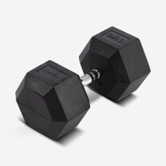 GYMHOLIX® Kauçuk Köşeli Hex Dambıl | Profesyonel Gym Dumbbell (Tek) 55KG