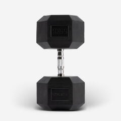 GYMHOLIX® Kauçuk Köşeli Hex Dambıl | Profesyonel Gym Dumbbell (Tek) 55KG