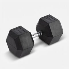 GYMHOLIX® Kauçuk Köşeli Hex Dambıl | Profesyonel Gym Dumbbell (Tek) 60KG
