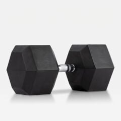 GYMHOLIX® Kauçuk Köşeli Hex Dambıl | Profesyonel Gym Dumbbell (Tek) 60KG