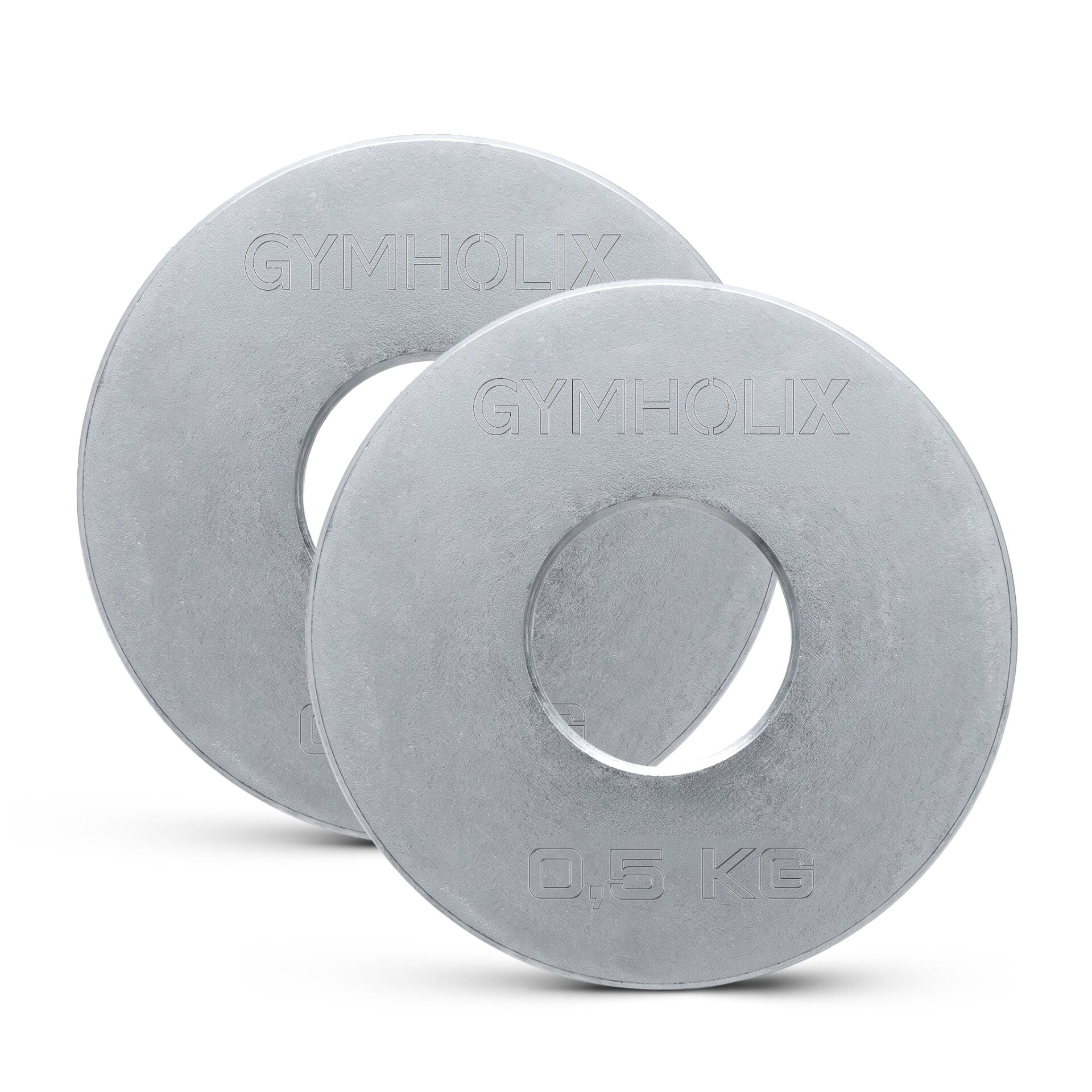 GYMHOLIX® EKO Mikro Metal Galvaniz Plaka | Powerlifting Çelik Ağırlık Plakası (Çift) (FGX7001) 0.5KG