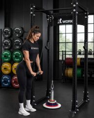 GYMHOLIX® Cable Pulley – Makaralı Sistem Eklentisi (FGA9014) Tekli Makara Sistemi + Plaka Ataçmanı