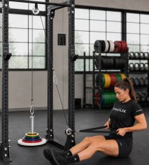 GYMHOLIX® Cable Pulley – Makaralı Sistem Eklentisi (FGA9014) Çiftli Makara Sistemi + Plaka Ataçmanı
