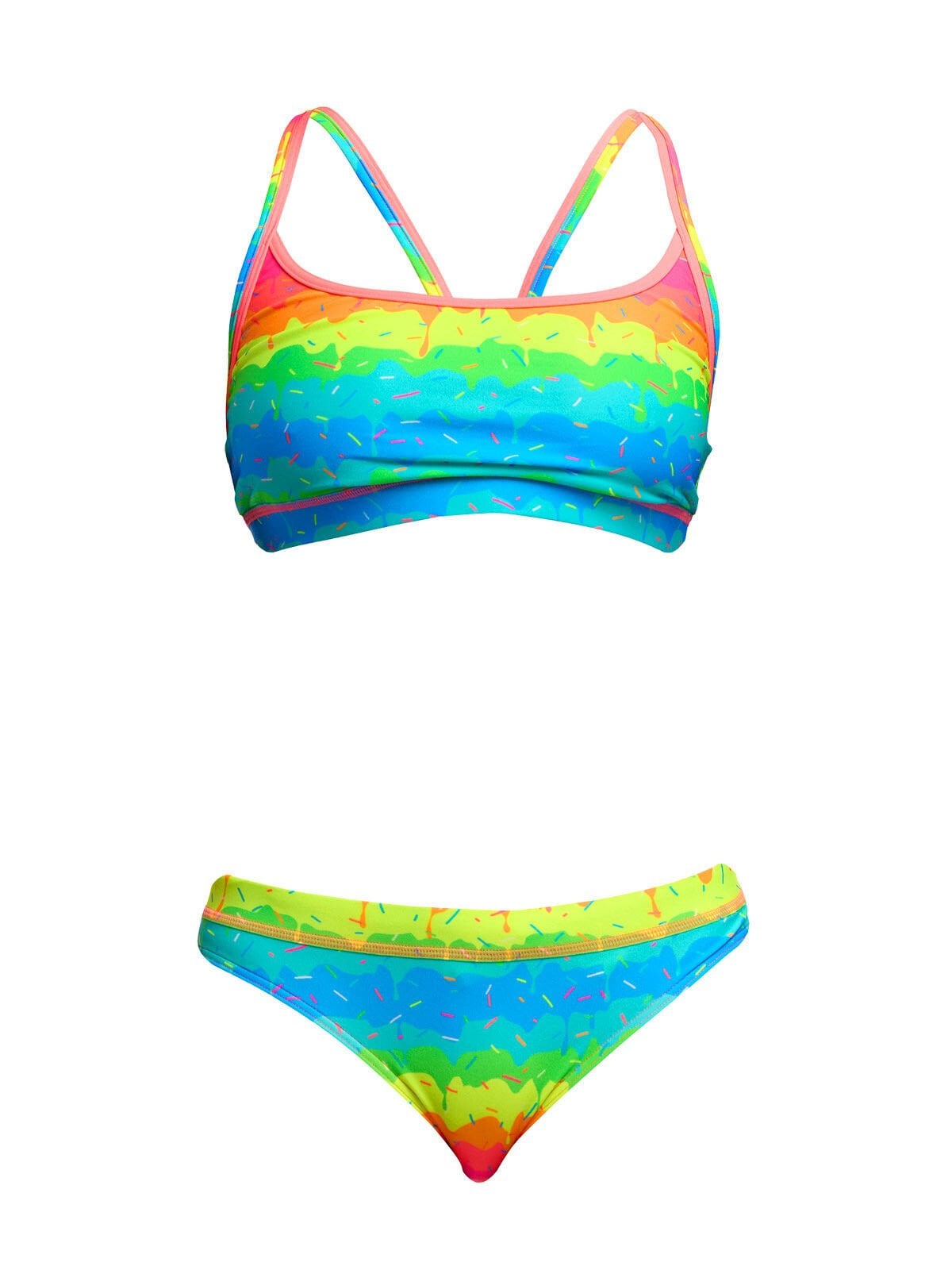 Funkita Melting Mayhem Kadın Bikini Takımı – Sporcu Üst & Brief Alt, Klora Dayanıklı, Konforlu ve Şık