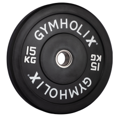 GYMHOLIX® EKO Bumper Plate | Kauçuk Olimpik Ağırlık Plakası 15 KG Plaka Çift