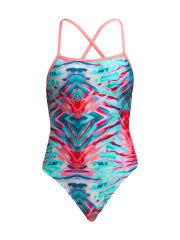 Funkita STP Ripple Reflect Kadın Yüzme Mayosu - Çift Çapraz Sırt, Klor Dirençli, Ekolojik Tasarım