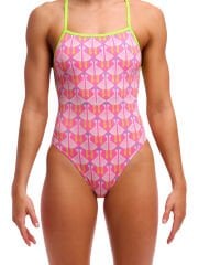 Funkita STP Duck Duck Goose Kadın Yüzme Mayosu - Çift Çapraz Sırt, Klor Dirençli, Ekolojik Tasarım