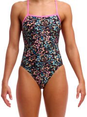 Funkita STP Copper Cluster Kadın Yüzme Mayosu - Çift Çapraz Sırt, Klor Dirençli, Ekolojik Tasarım