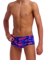 Funky Trunks Sidewinder Trunks Warped Waves – Erkek Çocuk Slim Antrenman Mayosu