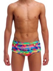 Funky Trunks Sidewinder Trunks Free Foliage – Erkek Çocuk Slim Antrenman Mayosu