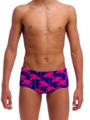 Funky Trunks Sidewinder Trunks Pinky Palms – Erkek Çocuk Slim Antrenman Mayosu