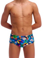 Funky Trunks Sidewinder Trunks Birdie Wordie – Erkek Çocuk Slim Kesim Yüzme Mayosu