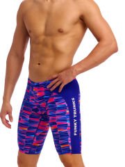 Funky Trunks Training Jammers Warped Waves– Erkek Diz Boyu Antrenman Mayosu
