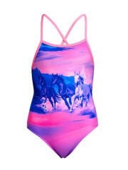 Funkita TMT Ride Time Kız Çocuk Antrenman Mayosu – Ayarlanabilir Bağlamalı Askı Tasarımı & C-Infinity Klor Dayanımlı