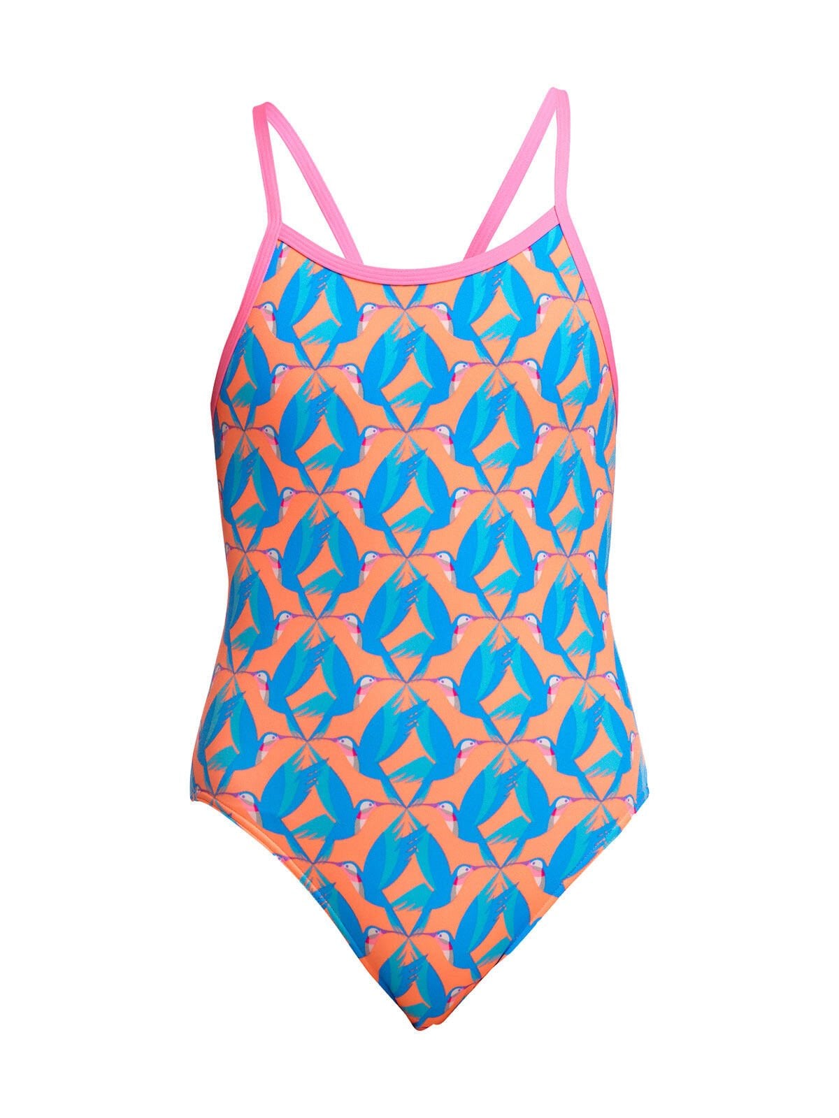 Funkita SS In A Flap Kız Çocuk Antrenman Mayosu – İnce Askılı Yüzücü Mayosu | Renkli ve Konforlu Tasarım
