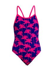 Funkita SS Pinky Palms Kız Çocuk Antrenman Mayosu – İnce Askılı Yüzücü Mayosu | Renkli ve Konforlu Tasarım