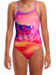Funkita SS Go Riding Kız Çocuk Antrenman Mayosu – İnce Askılı Yüzücü Mayosu | Renkli ve Konforlu Tasarımı