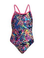 Funkita SS Lolly Leopard Kız Çocuk Antrenman Mayosu – İnce Askılı Yüzücü Mayosu | Renkli ve Konforlu Tasarım