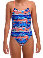 Funkita SS Forever Fossil Kız Çocuk Antrenman Mayosu – İnce Askılı Yüzücü Mayosu | Renkli ve Konforlu Tasarım