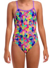 Funkita SS Mess Match Kız Çocuk Antrenman Mayosu – İnce Askılı Yüzücü Mayosu | Renkli ve Konforlu Tasarım