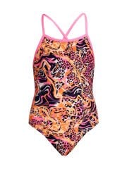 Funkita TMT Tipsy Tiger Kız Çocuk Antrenman Mayosu – Ayarlanabilir Bağlamalı Askı Tasarımı & C-Infinity Klor Dayanımlı