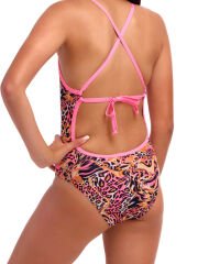 Funkita TMT Tipsy Tiger Kız Çocuk Antrenman Mayosu – Ayarlanabilir Bağlamalı Askı Tasarımı & C-Infinity Klor Dayanımlı