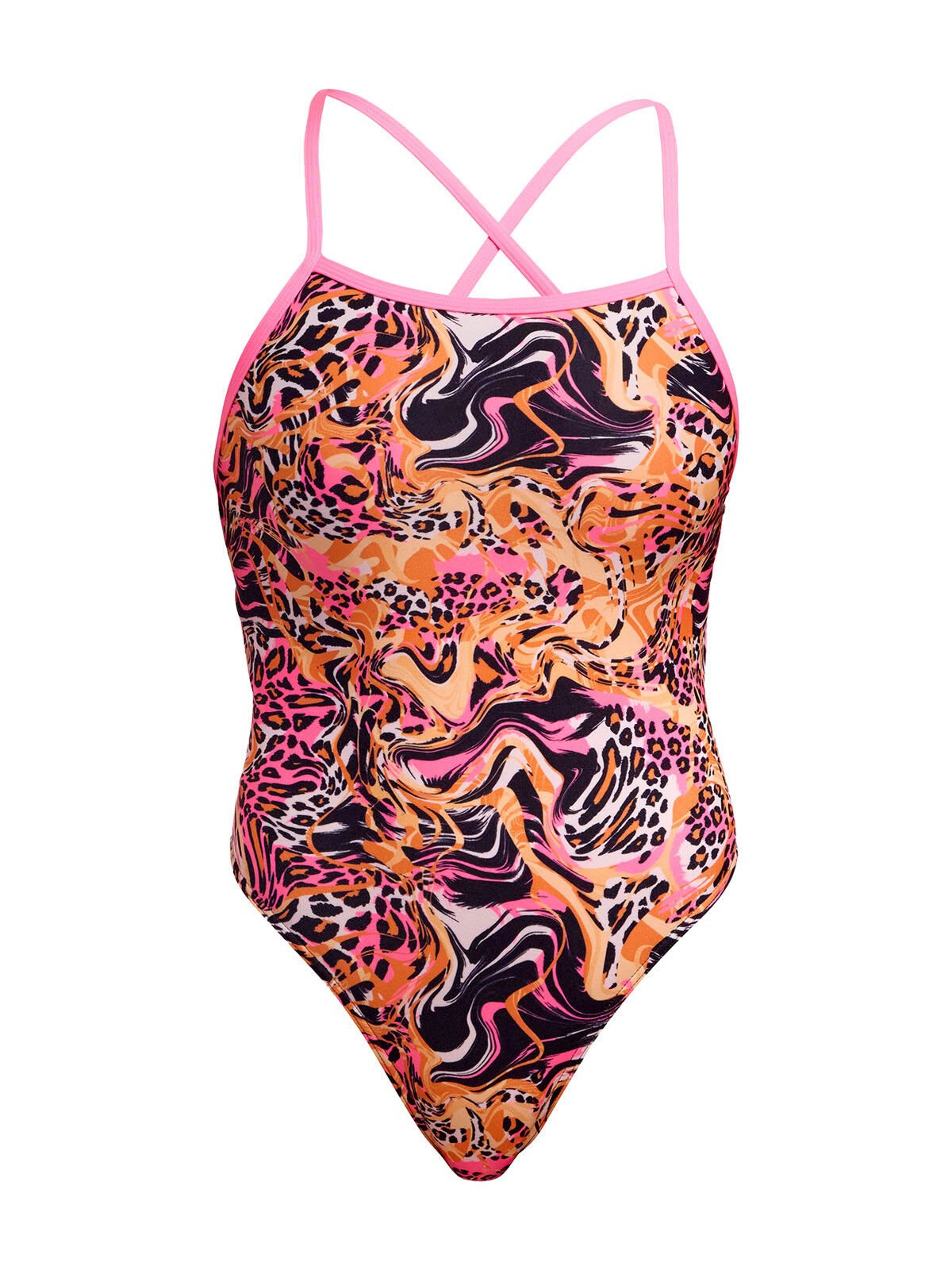 Funkita TMT Tipsy Tiger Kadın Antrenman Mayosu – Ayarlanabilir Bağlamalı Askı Tasarımı & C-Infinity Klor Dayanımlı