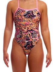 Funkita TMT Tipsy Tiger Kadın Antrenman Mayosu – Ayarlanabilir Bağlamalı Askı Tasarımı & C-Infinity Klor Dayanımlı