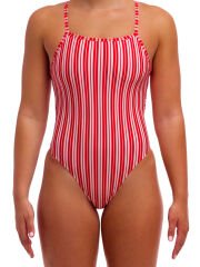 Funkita TMT Candy Man Kadın Antrenman Mayosu – Ayarlanabilir Bağlamalı Askı Tasarımı & C-Infinity Klor Dayanımlı