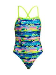 Funkita TMT Forest Floor Kadın Antrenman Mayosu – Ayarlanabilir Bağlamalı Askı Tasarımı & C-Infinity Klor Dayanımlı